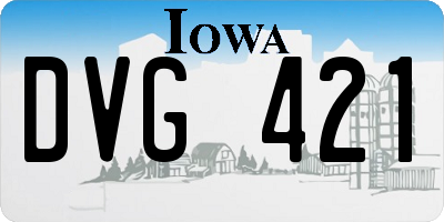 IA license plate DVG421