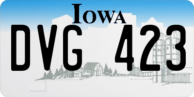 IA license plate DVG423
