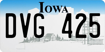IA license plate DVG425
