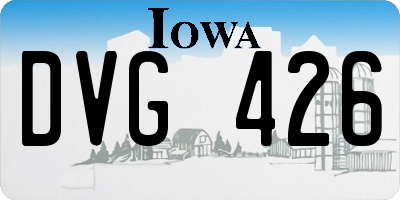 IA license plate DVG426
