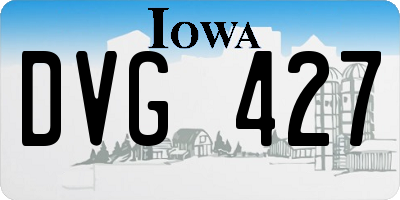 IA license plate DVG427