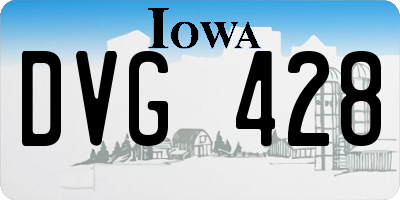 IA license plate DVG428