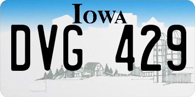IA license plate DVG429