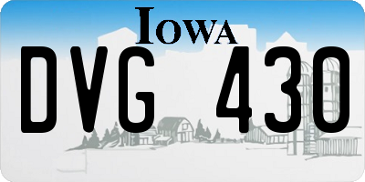 IA license plate DVG430