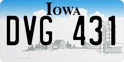IA license plate DVG431