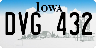 IA license plate DVG432