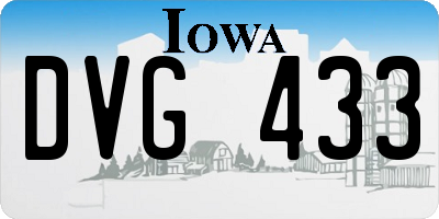 IA license plate DVG433