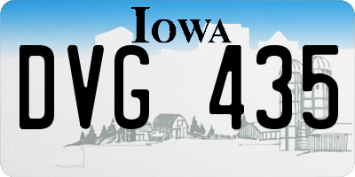 IA license plate DVG435