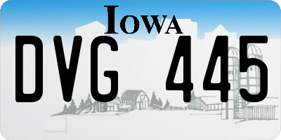 IA license plate DVG445