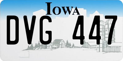 IA license plate DVG447