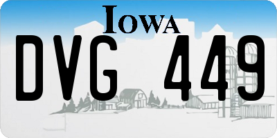 IA license plate DVG449
