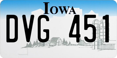 IA license plate DVG451