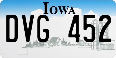 IA license plate DVG452