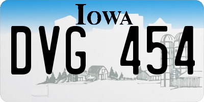 IA license plate DVG454