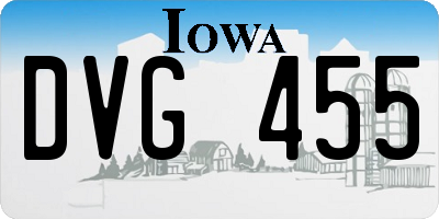 IA license plate DVG455