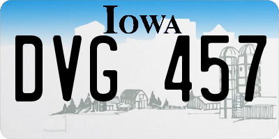 IA license plate DVG457