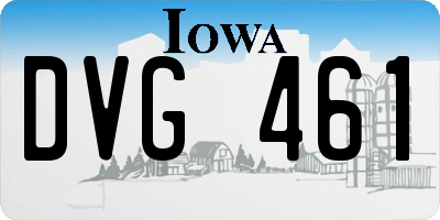 IA license plate DVG461