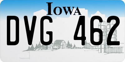 IA license plate DVG462
