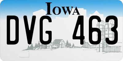 IA license plate DVG463