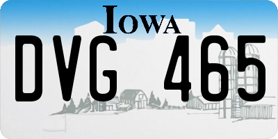 IA license plate DVG465