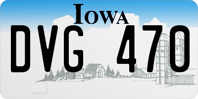 IA license plate DVG470