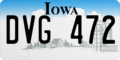 IA license plate DVG472