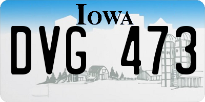 IA license plate DVG473