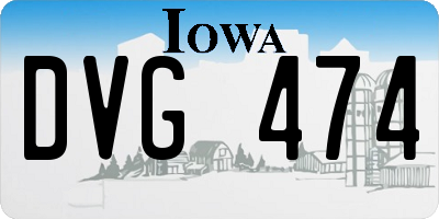 IA license plate DVG474