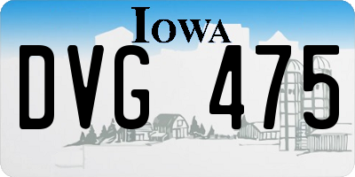IA license plate DVG475