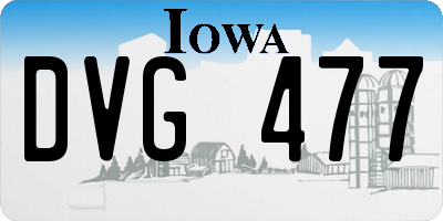 IA license plate DVG477
