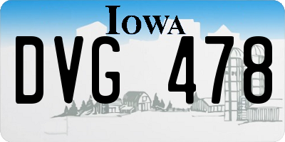 IA license plate DVG478