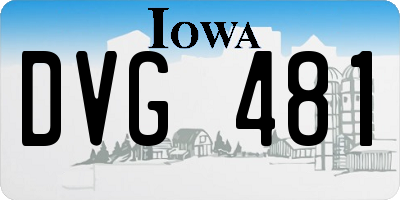 IA license plate DVG481