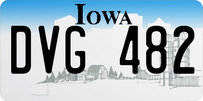 IA license plate DVG482