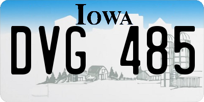 IA license plate DVG485