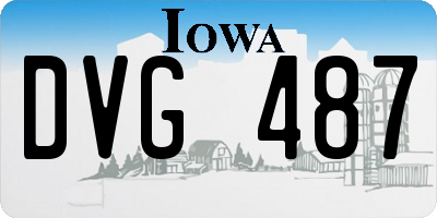 IA license plate DVG487