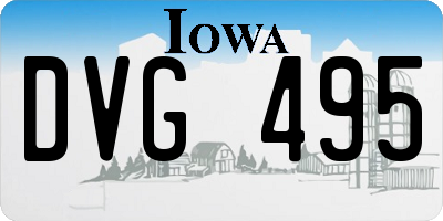 IA license plate DVG495