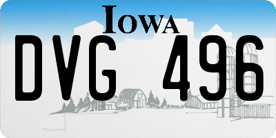 IA license plate DVG496