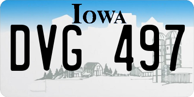 IA license plate DVG497