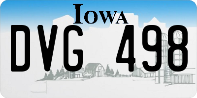 IA license plate DVG498