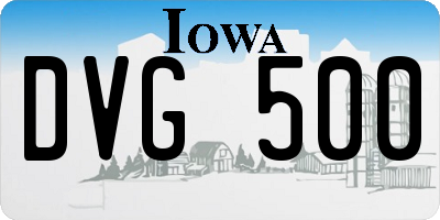 IA license plate DVG500