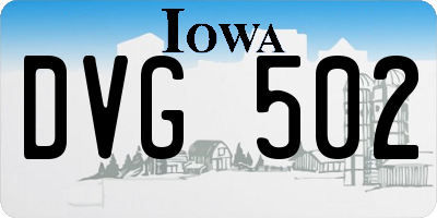 IA license plate DVG502