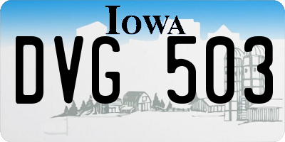 IA license plate DVG503