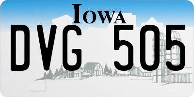IA license plate DVG505
