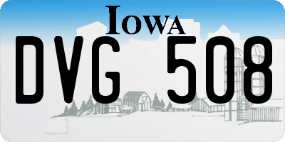 IA license plate DVG508