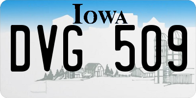 IA license plate DVG509