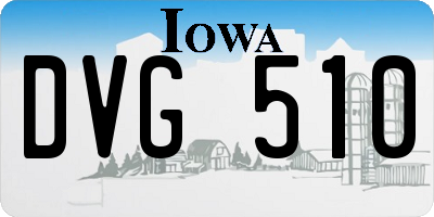 IA license plate DVG510