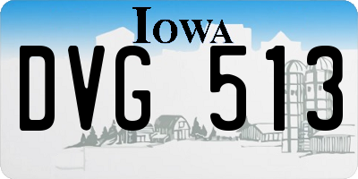 IA license plate DVG513