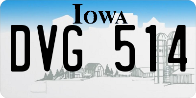 IA license plate DVG514