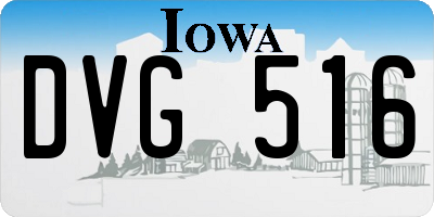 IA license plate DVG516