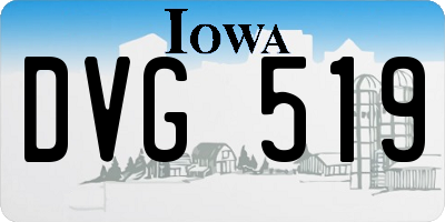 IA license plate DVG519
